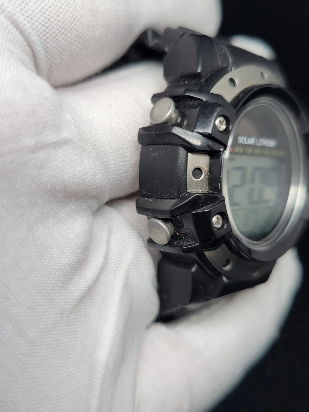 Digital Solar Lithium Sports Watch - Black